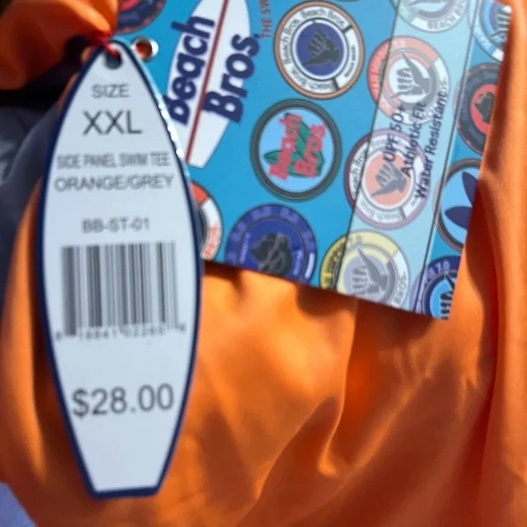 Nordstrom Orange and Gray Rash Guard Swim Top - Picture 3 of 3